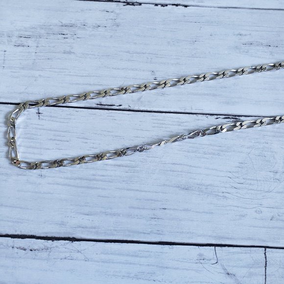 MONET Vintage Chunky Silver Tone Necklace 30-inch Bold Figaro Chunky Chain - Picture 5 of 10